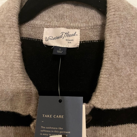 Universal Thread Black and Tan Striped Cardigan - Picture 3 of 3